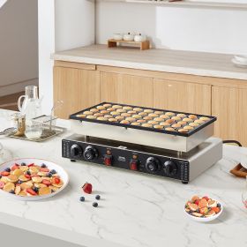 50PCS 43mm Mini Dutch Pancake Maker Commercial Dorayaki Baker 1700W (Option: Natural)