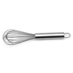 1pc Stainless Steel Whisk; Cooking Mixer; Whisk For Blending; Beating And Stirring; Enhanced Version Balloon Wire Whisk; Kitchen Gadget; 8in/10in (size: 12in Stainless Steel Egg Beater)